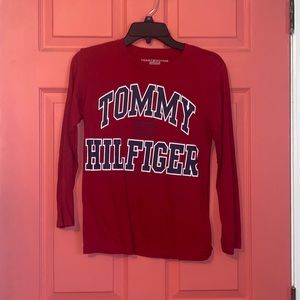 Tommy Hilfiger Red Long Sleeve Shirt (Youth Medium)